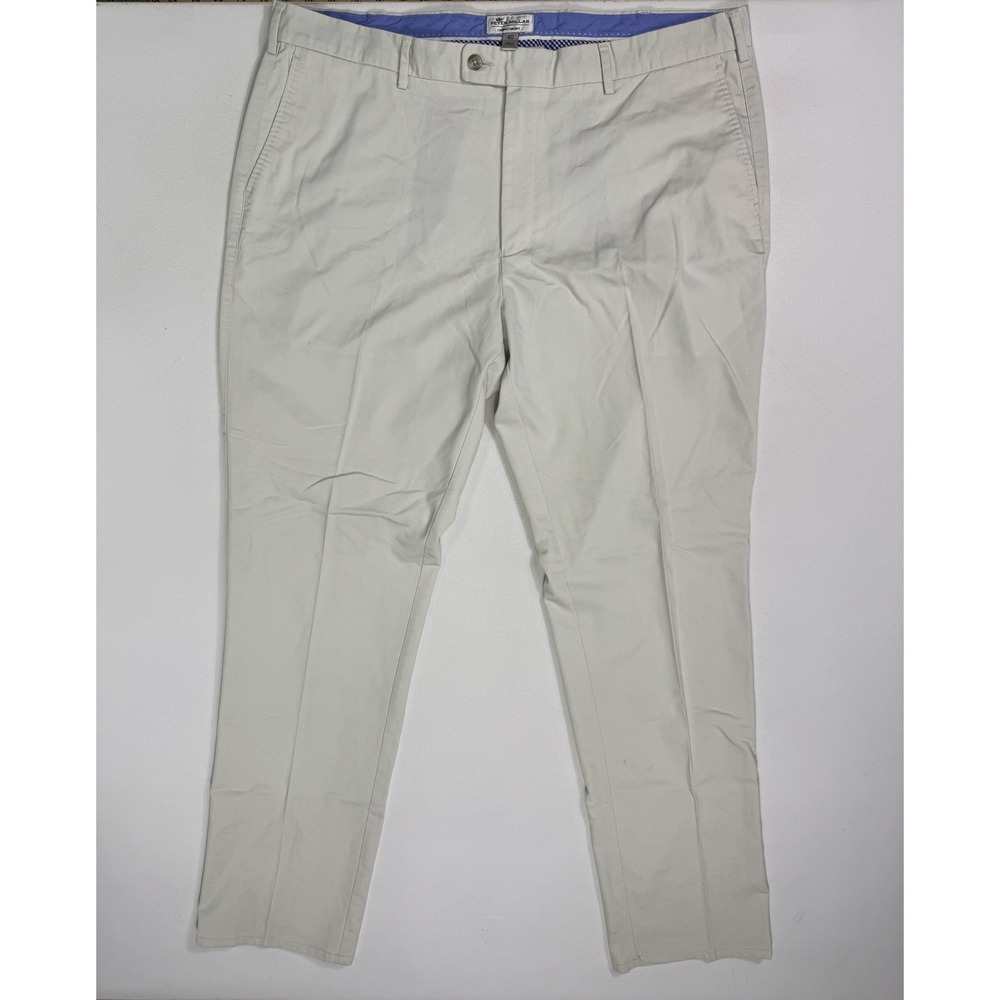 Peter Millar Crown Comfort Pants 40x33 Khaki Chino Stretch Golf Trousers Beige